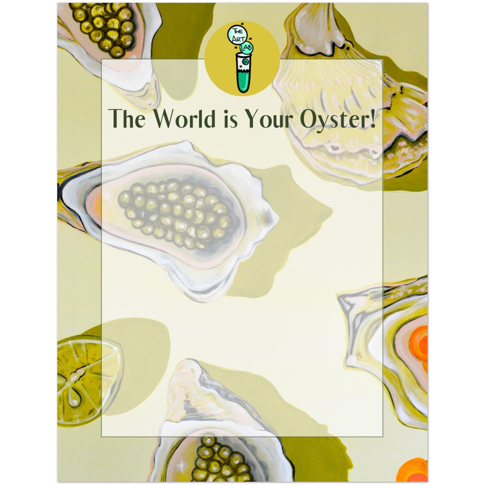 Pack of 10 "The World is Your Oyster!" Oyster Postcards + Envelopes