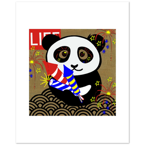 Fireworks Panda Paper Print