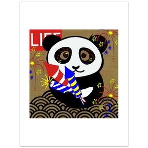 Fireworks Panda Paper Print