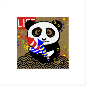 Fireworks Panda Paper Print